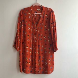 Fossil silk bird dress